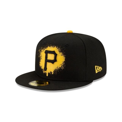 Pittsburgh Pirates Gorra | New Era MLB Drip Front 59fifty Fitted Cap Mexico - Negros